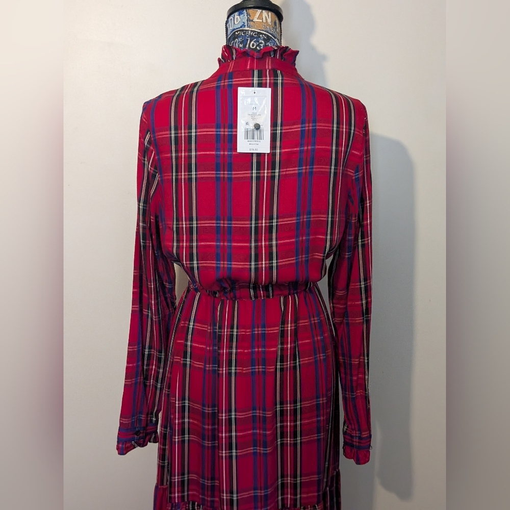 CHAPS NWT Tartan Plaid Drawstring Waist Maxi Dress - Picture 11 of 16